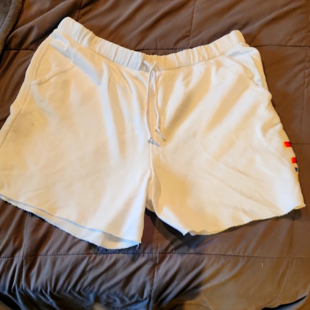 NWOT Victoria's Secret Pink White Sweat Shorts, Size XXL